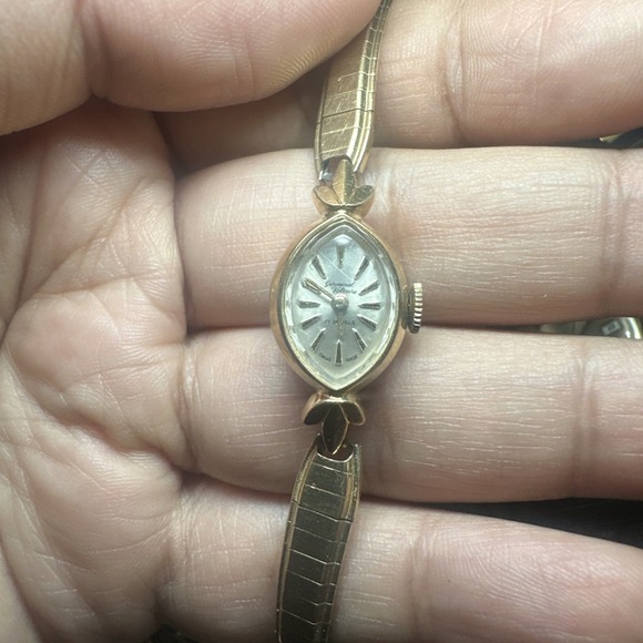 Germinal Voltaire Accessories - Works VTG Germinal Voltaire 17J Swiss Manual Wind Ladies Watch Gold Tone FIT 5in